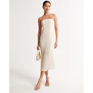 Abercrombie NWT Strapless Pleat Release Midi Dress